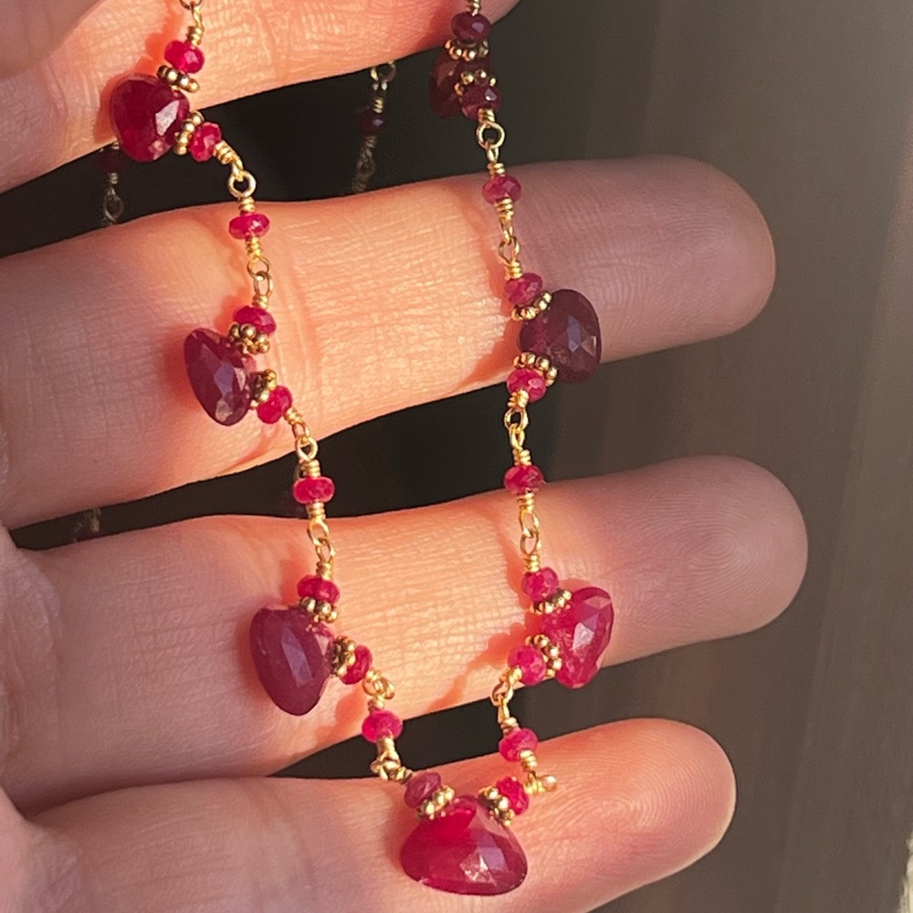 18k Natural Ruby necklace - Picture 8 of 12